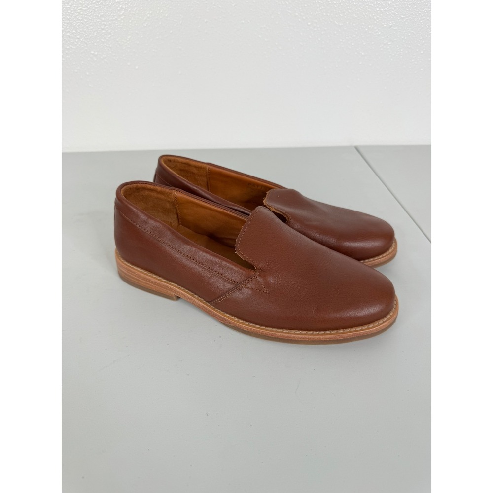 Patina Brown Leather Loafers Handmade in Mexico Womens Size 6 EUR 36 Slip On